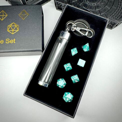 DND Dice Set,Dungeons and Dragon Game Dice Set D&D Gifts with Iron Box,7Pcs Sharp Edge Resin Dungeons and Dragons Polyhedral Role Playing Gaming Dice, (Black Laser Film) in Saudi Arabia