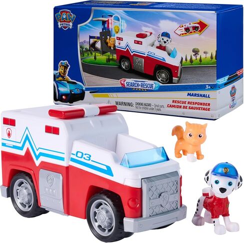 Paw Patrol: Search & Rescue, Marshall Rescue Responder Vehicle with 2 Figures, Toy Truck with Pull-Back Action, Kids Toys for Boys & Girls Ages 3+ in Kuwait