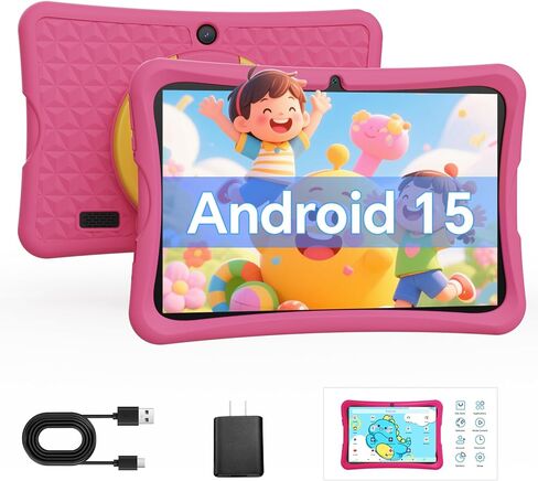 Digiland 10.1 "Tablet Kids ، 6GB RAM ROM 32GB ، Android 15 GO ، مع علبة سيليكون مقاومة للأطفال ، التحكم في الوالدين ، بطارية 6000 مللي أمبير ، كاميرا 5 ميجابكسل ، واي فاي ، Bluetooth 5.0 ، شاشة IPS HD -IPS in Kuwait