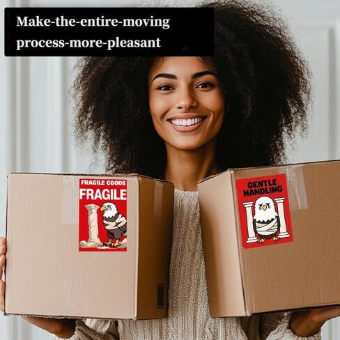 Funny Fragile Stickers 3x2 Inch - 500 Pack Humorous Mummy & Dog Design [Shipping Labels/Caution Handle with Care] Permanent Adhesive, for Moving, Glass Items, Packing Boxes (1 Roll) in Saudi Arabia