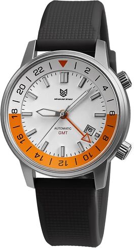New Men's Wristwatch GMT Mechanical Automatic Watch 43MM Traveler Series Built-in Rotating Dual Time Zone Bezel, Stainless Steel Sapphire Glass 100M Waterproof Sports Rubber Strap in Saudi Arabia