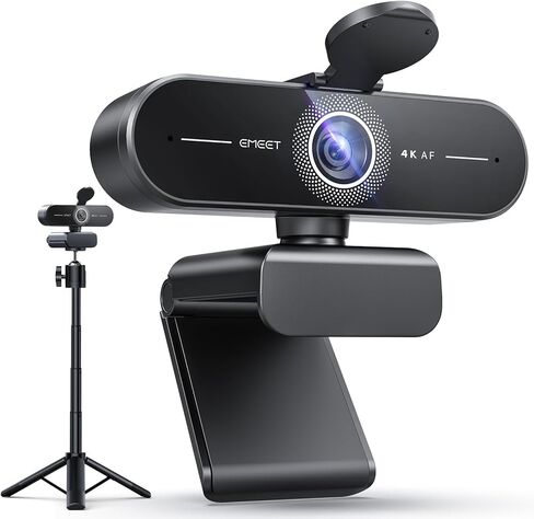 EMEET C60E 4K Webcam for PC - Ultra 4K HD, PDAF Autofocus, Dual Noise-Cancelling Mics, 73° FOV, Auto Light Correction, USB Plug&Play, Privacy Cover, Ideal for High-End Business Meetings&Live Streaming in Saudi Arabia