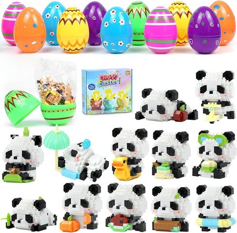 12 Pack Mini Building Blocks, Building Toys Set or Kids, Toy Building Sets, Mini Building Block Sets for Boys or Girls 6+ (Panda) in Saudi Arabia