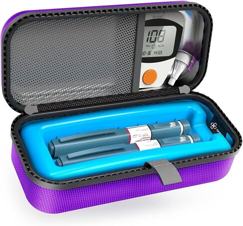 SHBC Premium Insulin Pen Cooler Travel Case, Medication Insulation Solution with 2 TSA Approved Replaceable Ice Bricks, Diabetes Storage Gifts for Men Women for Holidays, Birthdays. in Kuwait