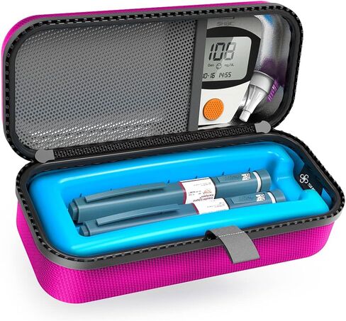 SHBC Premium Insulin Pen Cooler Travel Case, Medication Insulation Solution with 2 TSA Approved Replaceable Ice Bricks, Diabetes Storage Gifts for Men Women for Holidays, Birthdays. in Kuwait