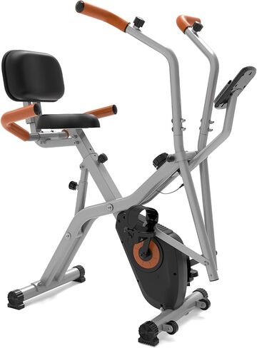 pooboo Exercise Bike, 3-in-1 Foldable Stationary Bike with Elliptical Mode, Adjustable Seat, Magnetic Resistance, Ultra-Quiet Indoor Bike with Rollers for Home Fitness and Rehab Training in Saudi Arabia