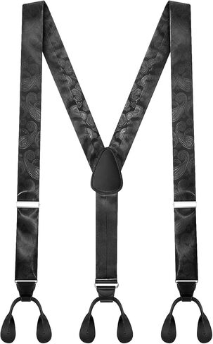 Silk Suspenders for Men Y Back Formal Tuxedo Suspenders Mens Formal Button End Braces for Tuxedo Pants in Saudi Arabia