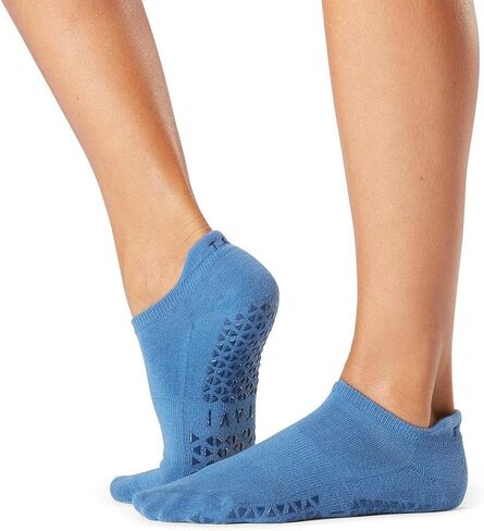 TAVI NOIR Women’s Savvy Non-Slip Socks - Grip Barre, Dance, Pilates, Yoga Socks, Small, Indigo Wave Stripe in Kuwait