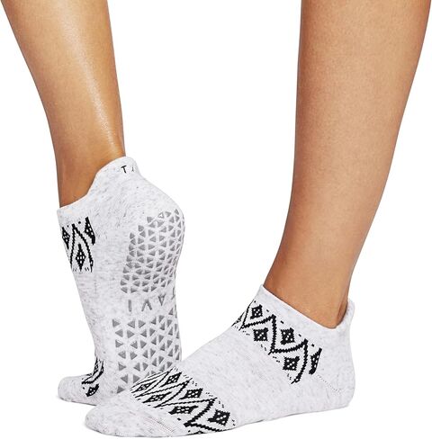 TAVI NOIR Women’s Savvy Non-Slip Socks - Grip Barre, Dance, Pilates, Yoga Socks, Small, Indigo Wave Stripe in Kuwait