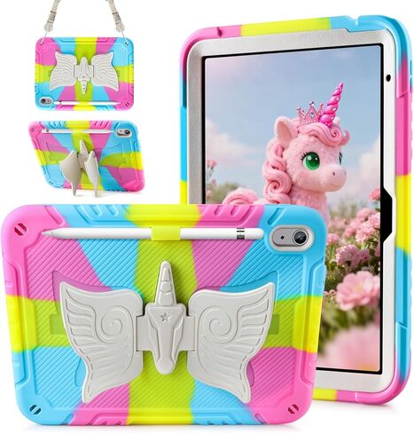 Atesson لـ iPad A16 Case Generation 11 بوصة 2025 Kids Girls Ipad 10th Generation Case 10.9 بوصة مع حامل قلم رصاص Kickstand Coftle Cover Withing Duty Duty For iPad 10th Gen Pink in Kuwait
