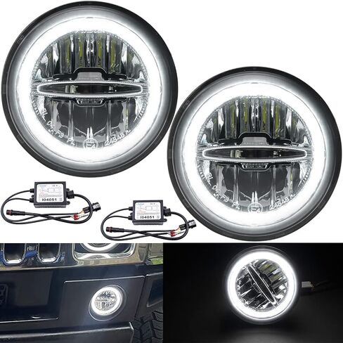 NJSBYL LED مصباح ضباب دائري DRL لـ 2015-2019 Chevy Silverado 2500 HD 3500 HD، 2015-2019 GMC Sierra 2500 HD 3500 HD، 2015-2022 Chevy Colorado GMC Canyon White Daytime Running Light Parking Lamp in Kuwait