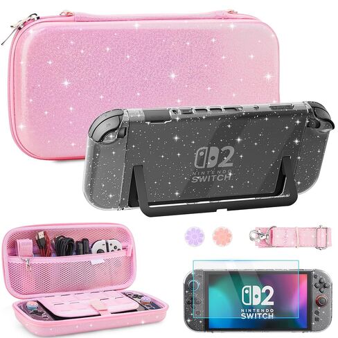FUNDIARY Galaxy Travel Case for Nintendo Switch 2, Accessories Kit for Switch 2 Console & Joycon with Portable Storage Bag, Protective Dockable Cover, Screen Protector, Shoulder Strap and 2 Thumb Caps in Saudi Arabia
