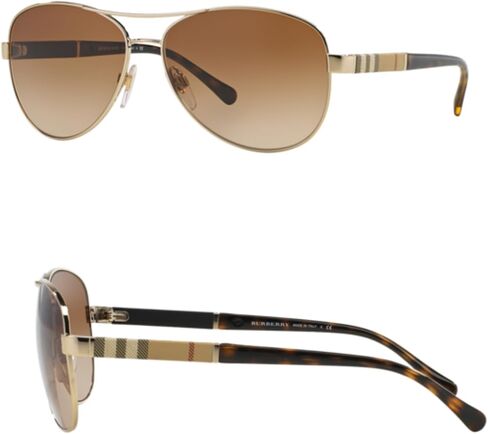 BURBERRY BE3080 نظارات شمسية من الفولاذ على شكل طيار مع مجموعة نظارات فاخرة in Kuwait