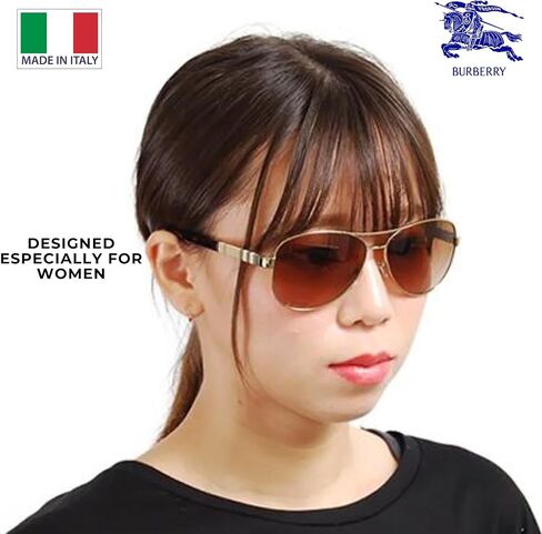 BURBERRY BE3080 نظارات شمسية من الفولاذ على شكل طيار مع مجموعة نظارات فاخرة in Kuwait