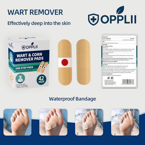 Maximum Strength Wart Corn Remover Pads for Feet and Toes, 40% Salicylic Acid Extra Strength Treatment Foot Corn Removal Bandages for Kids Adults,42 Pack in Saudi Arabia