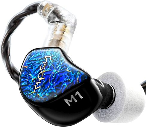 Tipsy M1 in Ear Monitor ، أول حجاب الحاجز الألياف الخيزران في العالم ، 36db PNC ، لوحة راتنجات صديقة للبشرة ، ملائمة آمنة ، DD واحد ، كابل 2-pin القابل للفصل 0.78 مم (بدون ميكروفون ، أزرق) in Kuwait
