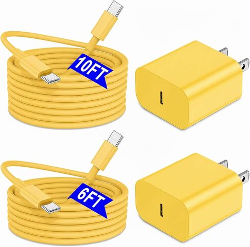 iPhone 17 16 15 Charger Fast Charging 6FT+10FT Cable, 20W USB C Charger, USBC Wall Charger for i Phone 17 Air 16 16e/16 Pro/16 Pro Max/15/15 Plus/15 Pro/15 Pro Max,i Phone iPad Pro/Mini in Saudi Arabia