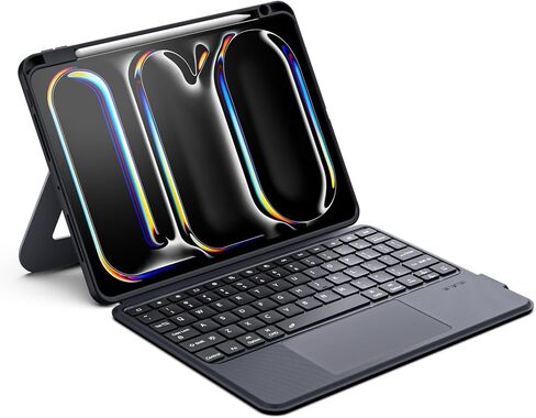 حالة لوحة المفاتيح السحرية القابلة للفصل لجهاز iPad AIR 11 بوصة M3 / M2 (2024) / iPad Air 5th / 4th Gen ، iPad Pro 11 Inch (1st / 2nd / 3rd / 4th) حالة لوحة المفاتيح مع لوحة تتبع متعددة اللمس ， chickstand متعدد الزوايا in Kuwait