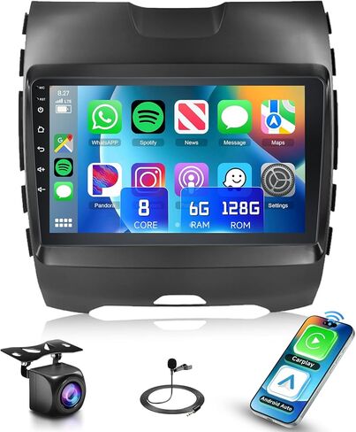 8Core 4GB+64GB 5/6Ghz WiFi Radio for Ford Edge 2016 2017 2018 2019 2020 Car Stereo Android 13 Snapdragon Processor 9 Inch 1280x720 IPS Touchscreen Carplay/Android Auto GPS FM/RDS SWC Camera in Saudi Arabia