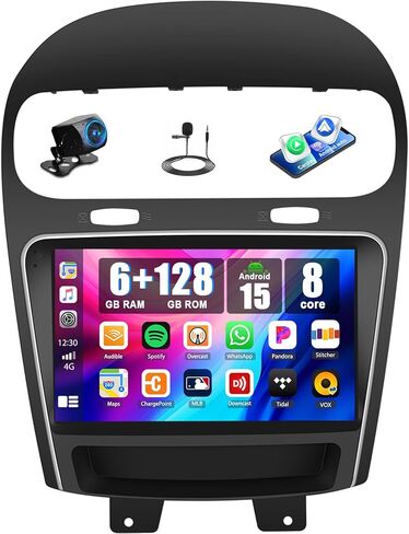 CAMECHO 2G+64G Android 13 Car Stereo for Dodge Journey 2013-2016/FIAT Freemont 2012-2014 9 Inch Touch Screen with CarPlay Android Auto Mirror Link 28UI Bluetooth FM GPS WiFi SWC Backup Camera in Saudi Arabia