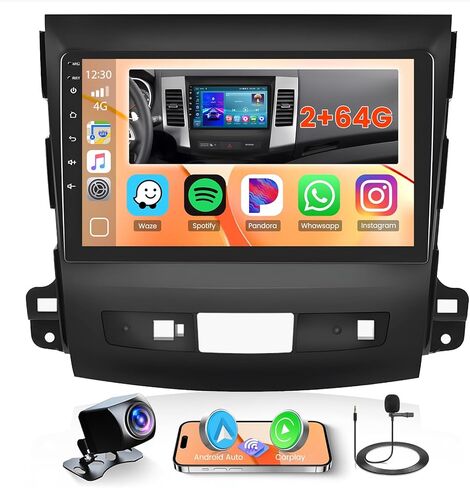 ستيريو 4GB 64GB لـ Mitsubishi Outlander 2007-2013 Carplay Radio 8 Corer Android 13 Camera Backup Camera 9 inch شاشة تعمل باللمس DSP 59UI in Saudi Arabia