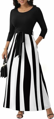 FANDEE Long Dress for Women Casual African Print Empire Waist Maxi Dresses for Wedding Guest, Church, M-3XL in Kuwait