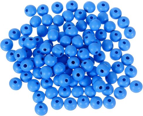 uxcell 200Pcs 10mm Colored Natural Wood Beads, Large Hole Round Colorful Wooden Spacer Beads for DIY Crafting, Jewelry Making Bracelets (Pink) in Saudi Arabia