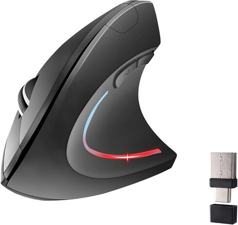 الماوس اللاسلكي الرأسي المريح - واجهة USB C المزدوجة ، متوافقة مع متعددة الأجهزة ، يقلل من التعب اليدوي لأجهزة الكمبيوتر وأجهزة الكمبيوتر المحمولة ، للأصدقاء والعائلة (أبيض) in Kuwait