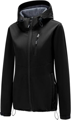 FARVALUE WOMENS خفيفة الوزن سترة ناعمة سترة مقنعين معطف مقاوم للرياح معطف المشي لمسافات طويلة معزولة المشي لمسافات طويلة in Kuwait