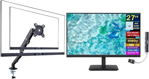 Acer 27 "Vero V7 V277 E FHD IPS Home & Office Monitor مع AMD FreeSync ، 4MS RT ، 100Hz Refresh ، Vesa Mount ، HDMI ، VGA & Dockztorm USB Port Expander ، (um.hv7aa.e01-2025 model) in Kuwait