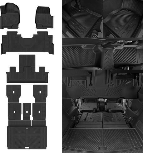 All Weather Floor Mats for Polaris Ranger Crew XP 1000 2019-2025 Floor Mats & Trunk Mat for Polaris Ranger Crew XP 1000 Cargo Mat Accessories Guard Odorless Floor Liner in Kuwait