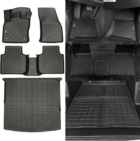 All Weather Floor Mats for Polaris Ranger Crew XP 1000 2019-2025 Floor Mats & Trunk Mat for Polaris Ranger Crew XP 1000 Cargo Mat Accessories Guard Odorless Floor Liner in Kuwait