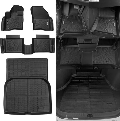 All Weather Floor Mats for Polaris Ranger Crew XP 1000 2019-2025 Floor Mats & Trunk Mat for Polaris Ranger Crew XP 1000 Cargo Mat Accessories Guard Odorless Floor Liner in Kuwait