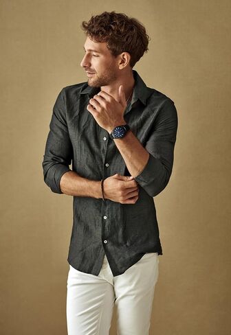 Geoffrey Beene Men's Silver Minimalist Vegan Leather Dress Watch, Classic Quartz, Date, Elegant Design, Water-Resistant in Saudi Arabia