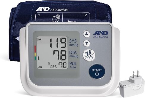 A&D Medical Multi-User Blood Pressure Monitor for Home Use UA-767FAC – Wide Range Cuff (8.6-16.5" / 22-42cm), Easy to Use, Adult Upper Arm, 60 Readings Per User (4 Users), AC Adapter, FSA/HSA Eligible in Saudi Arabia