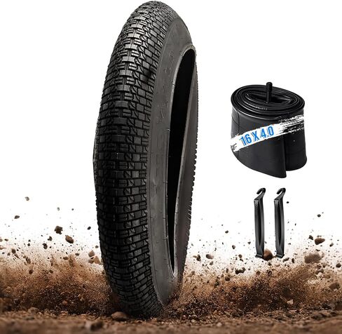 16x4.0 Bike Tire 16 x 4.0 Fat Tyre Built-in Steel Wire, 16 Inch Bicycle Tire and Inner Tube Set with Tires levers, Compatible with 16x4 City Bike/Mountain in Saudi Arabia