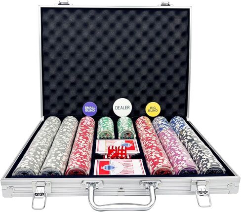 Poker Chips with Numbers,300Pcs Poker Chips Set with Aluminum Travel Case,11 Gram Casino Poker Set for Texas Holdem, Blackjack in Saudi Arabia