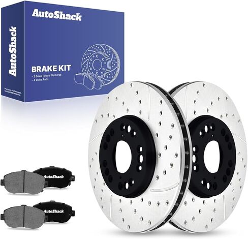 وسادات فرامل دوارة من السيراميك لدوارات الفرامل المحفورة والمشقوقة من AutoShack | بديل لكزس GS400 1993-2005 GS300 2001-2005 IS300 GS430 2002-2010 SC430 | المغلفة الإلكترونية | طقم فرامل 6 قطع | ShadowGuard in Saudi Arabia
