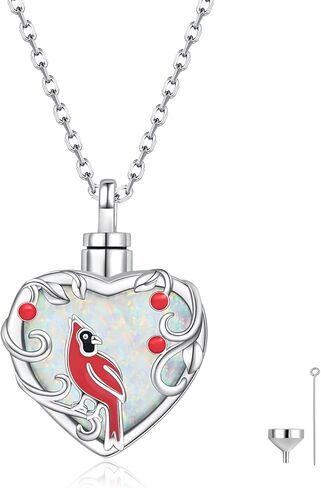 قلادة على شكل قلب من الطائر الطنان للرماد 925 من الفضة الاسترليني أوبال مجوهرات تذكار لحرق الجثث للنساء in Kuwait