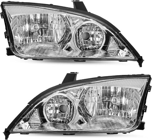 SOCKIR Headlight Assembly Compatible with Ford 1997-2003 F150 / 2004 F150 Heritage / 1997-2002 Expedition / 1997-1999 F250 Light Duty with Corner Lights 4pcs (Black Housing with Clear Reflector) in Kuwait