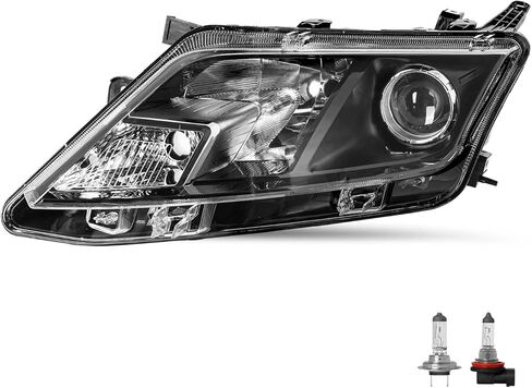 SOCKIR Headlight Assembly Compatible with Ford 1997-2003 F150 / 2004 F150 Heritage / 1997-2002 Expedition / 1997-1999 F250 Light Duty with Corner Lights 4pcs (Black Housing with Clear Reflector) in Kuwait