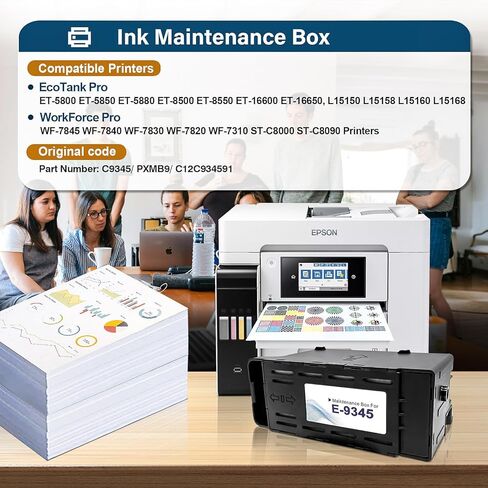 صندوق الصيانة C9345 المعاد تصنيعه للطابعة ET-8550 ET-16600 ET-5850 WF-7840 ET-5800 ET-16650 ET-8500 WF-7820 ET-5880 WF-7310 ST-C8000 ST-C8090 in Saudi Arabia