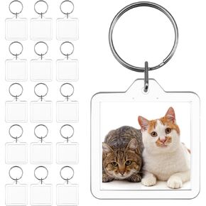 10 قطعة سلسلة مفاتيح صور الاكريليك الفراغات ، سلاسل المفاتيح فارغة واضحة إطار الصورة حامل سلسلة مفاتيح لتقوم بها بنفسك مجموعة للحقائب سيارة المحافظ حقيبة يد in Kuwait
