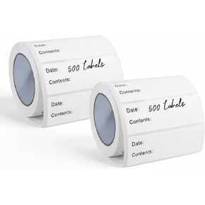 300 PCS Fryezer Labels ، 1 × 3 بوصة ملصقات علامات على الثلاجة ، لا توجد بقايا ، قشر سهلة ، مقاومة للماء والزيت ، ملصقات للطعام ، أكياس الفريزر ، الجرار ، والحاويات (2 لفة 2 لون) in Kuwait