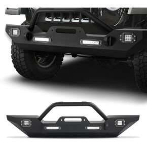 VEVOR Front Bumper Compatible with 2018-2024 Jeep Wrangler JL JLU & Gladiator JT, Heavy-Duty Steel Front Bumper with Winch Plate, D-Ring Mounts & Fog Light Housing in Kuwait
