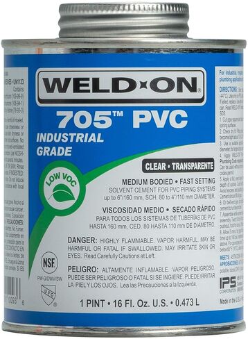 Weld-on 10089 705 الصناعة PVC PVC متوسطة الجسدية المذيبات عالي القوة-وضع سريع و Low-VOC ، واضحة ، 1 الكوارت (32 أوقية) in Kuwait