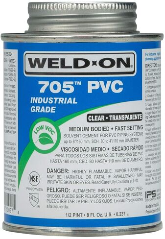 Weld-on 10089 705 الصناعة PVC PVC متوسطة الجسدية المذيبات عالي القوة-وضع سريع و Low-VOC ، واضحة ، 1 الكوارت (32 أوقية) in Kuwait