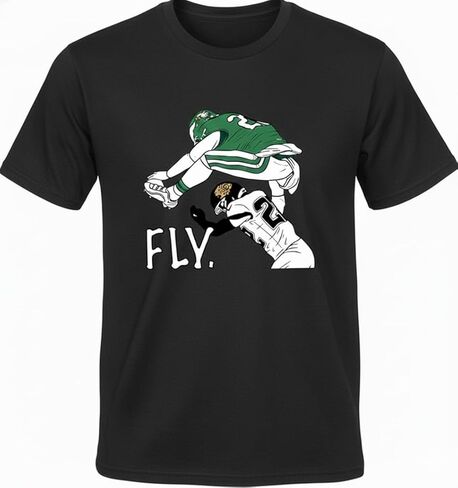 تي شيرت Fly Football Fan - تي شيرت برسومات لاعب ديناميكي ليوم المباراة وكل يوم in Saudi Arabia