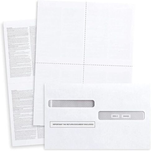 W2 Forms 2025 with Envelopes, Blank W2 4 UP Tax Forms, Compatible with QuickBooks, Sage and other programs, Ideal for E-Filing, Laser or Inkjet Printers, 100 Sheets and 100 Self Seal Envelopes in Saudi Arabia