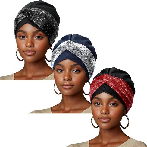 Soulchen 3 PCS CAP CAP عمامة كبيرة للسباحة للنساء شباب أيضًا غطاء كبير للسباحة من أجل مجفف الشعر الكثيف مجعد ينسج الضفائر حافظ على الشعر جاف in Kuwait